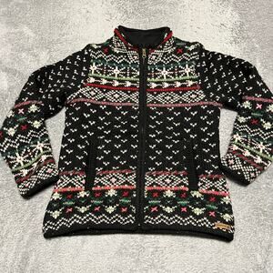 Laundromat Wool Sweater Womens Small Lined Full Zip Jacket Hand Made Fair Isle
